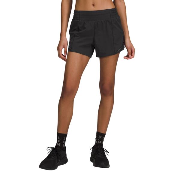 Lululemon Pants - Lululemon 'Hotty Hot' Black Polyester High-Rise Lined Short 4 Size 6